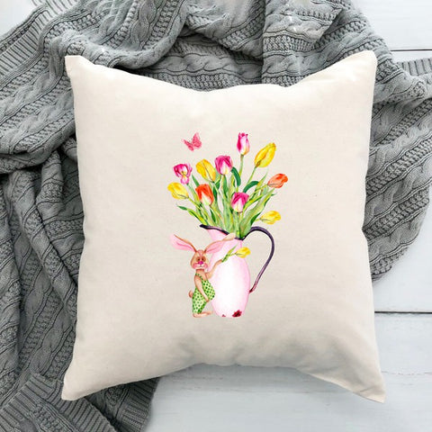 Vintage Water Vase Bouquet Pillow Cover