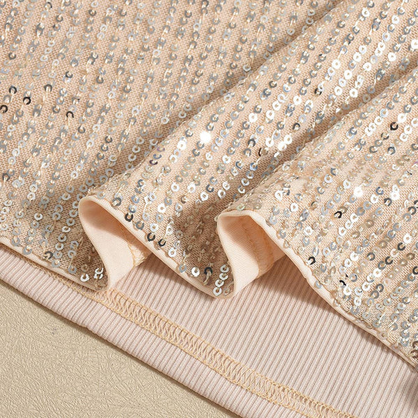 Party vest leopard print sequin tank top: Pink / L