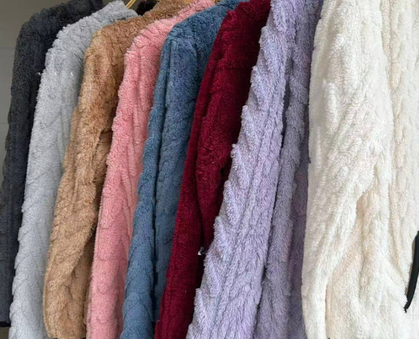 Pocket texture zip-up teddy sweatshirt: Darkgray / 2XL