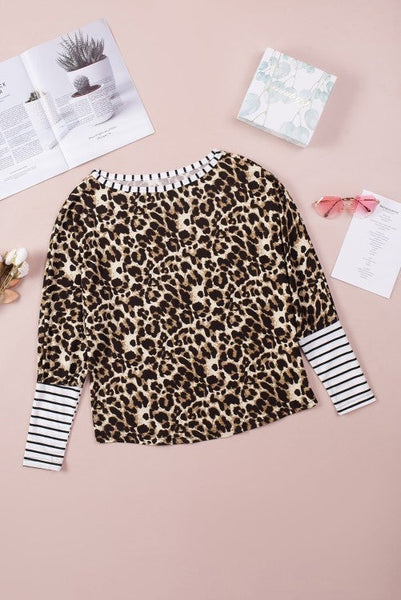 Ms. Audra Leopard Striped Top